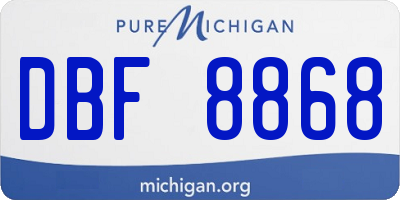 MI license plate DBF8868