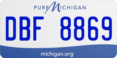 MI license plate DBF8869