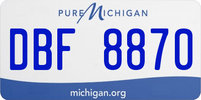 MI license plate DBF8870