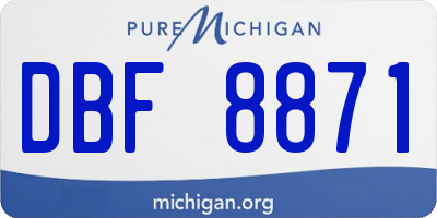 MI license plate DBF8871