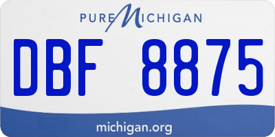 MI license plate DBF8875