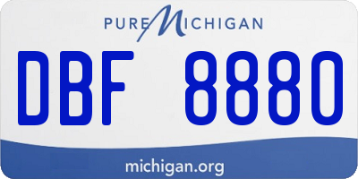 MI license plate DBF8880