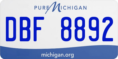 MI license plate DBF8892