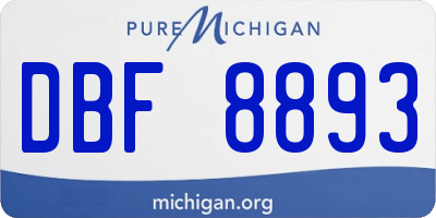 MI license plate DBF8893