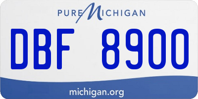 MI license plate DBF8900