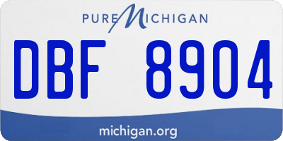 MI license plate DBF8904