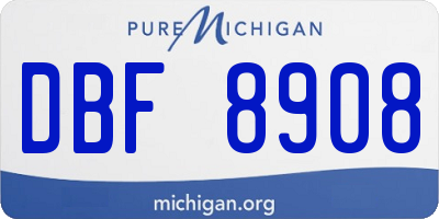 MI license plate DBF8908