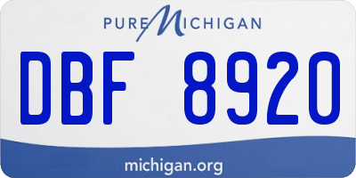 MI license plate DBF8920