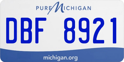 MI license plate DBF8921