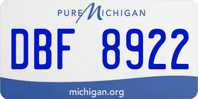 MI license plate DBF8922