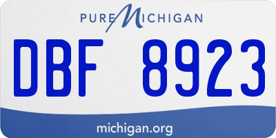 MI license plate DBF8923
