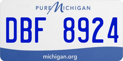 MI license plate DBF8924