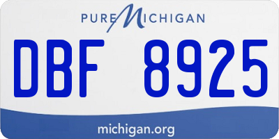 MI license plate DBF8925