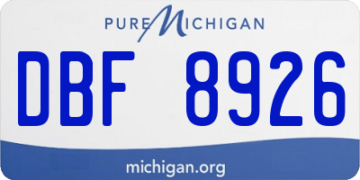 MI license plate DBF8926