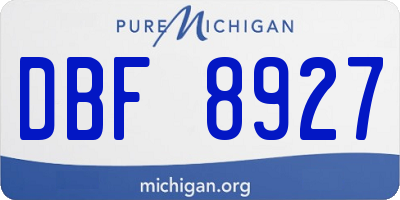 MI license plate DBF8927