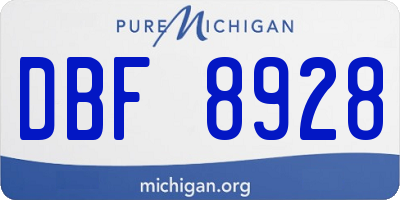 MI license plate DBF8928