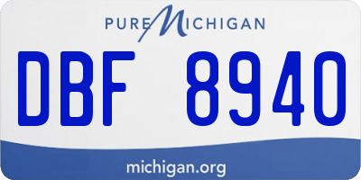 MI license plate DBF8940