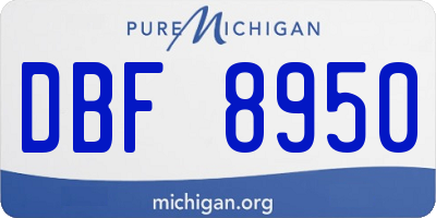 MI license plate DBF8950