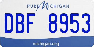 MI license plate DBF8953