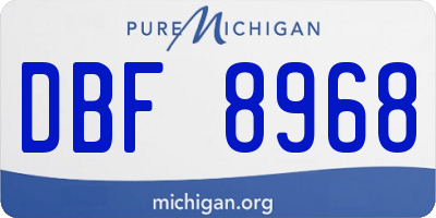 MI license plate DBF8968