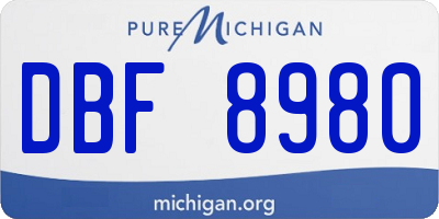 MI license plate DBF8980