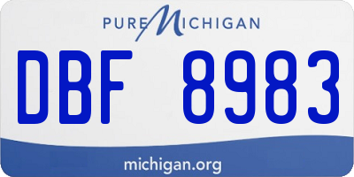 MI license plate DBF8983