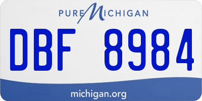 MI license plate DBF8984
