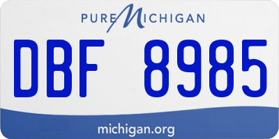 MI license plate DBF8985