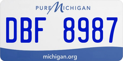 MI license plate DBF8987