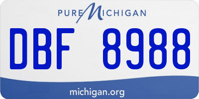 MI license plate DBF8988