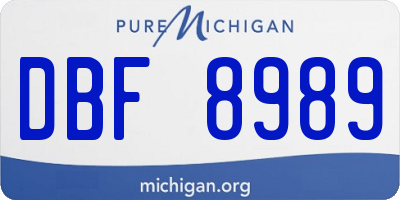 MI license plate DBF8989