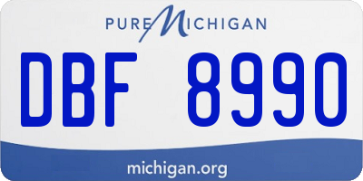 MI license plate DBF8990