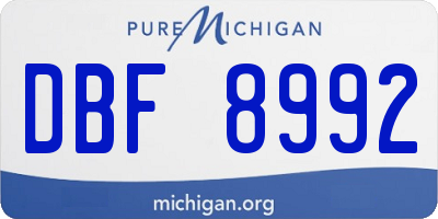 MI license plate DBF8992