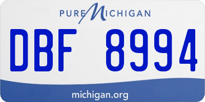 MI license plate DBF8994