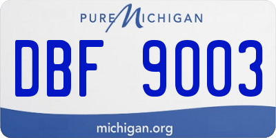 MI license plate DBF9003