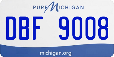 MI license plate DBF9008