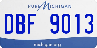 MI license plate DBF9013