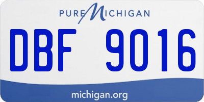 MI license plate DBF9016