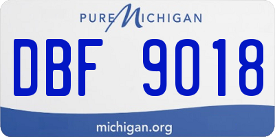 MI license plate DBF9018