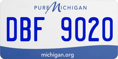 MI license plate DBF9020