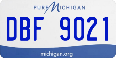 MI license plate DBF9021