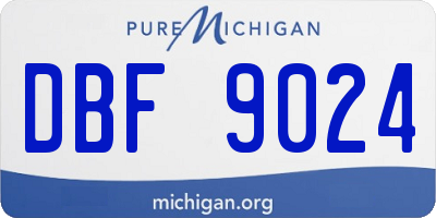 MI license plate DBF9024