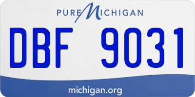 MI license plate DBF9031