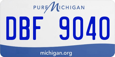 MI license plate DBF9040