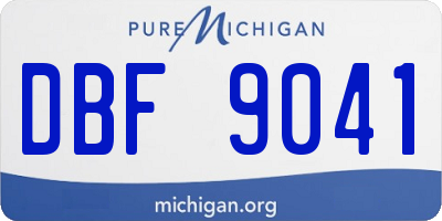MI license plate DBF9041