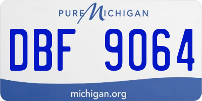 MI license plate DBF9064