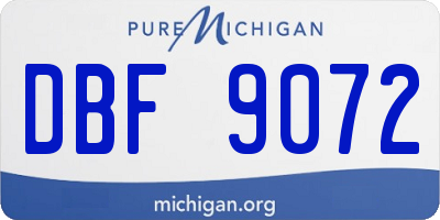 MI license plate DBF9072