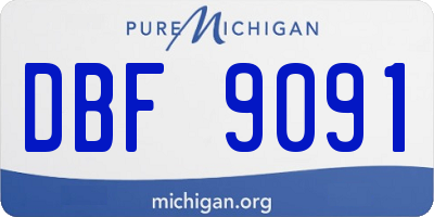 MI license plate DBF9091
