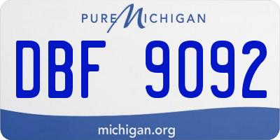 MI license plate DBF9092
