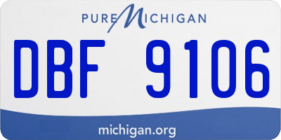 MI license plate DBF9106